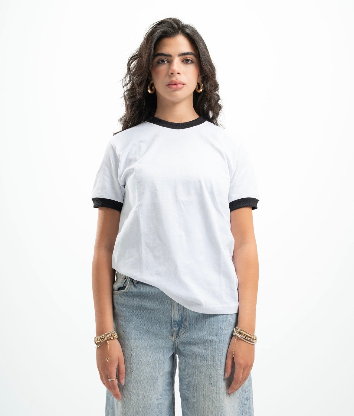 White Ringer Tee