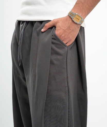 Dark Grey Double Tuck Pants