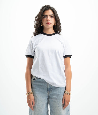 White Ringer Tee