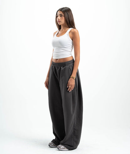 Dark Grey Double Tuck Pants