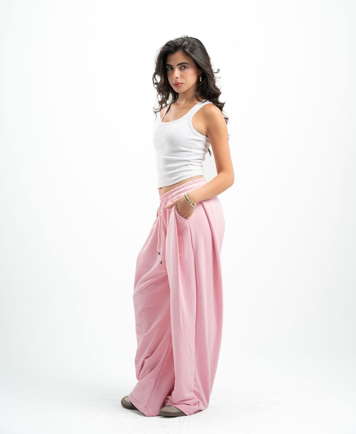 Pink Double Tuck Pants