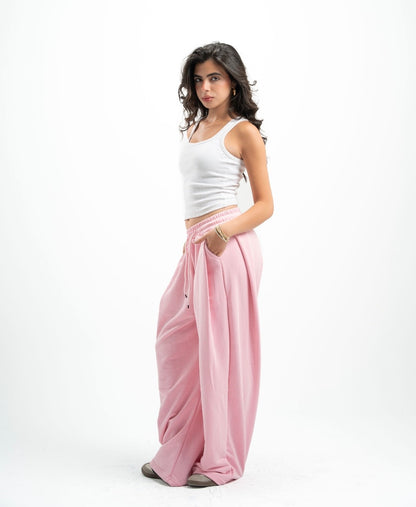 Pink Double Tuck Pants