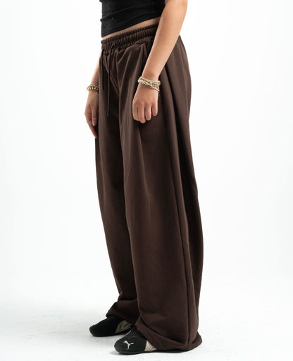 Brown Double Tuck Pants