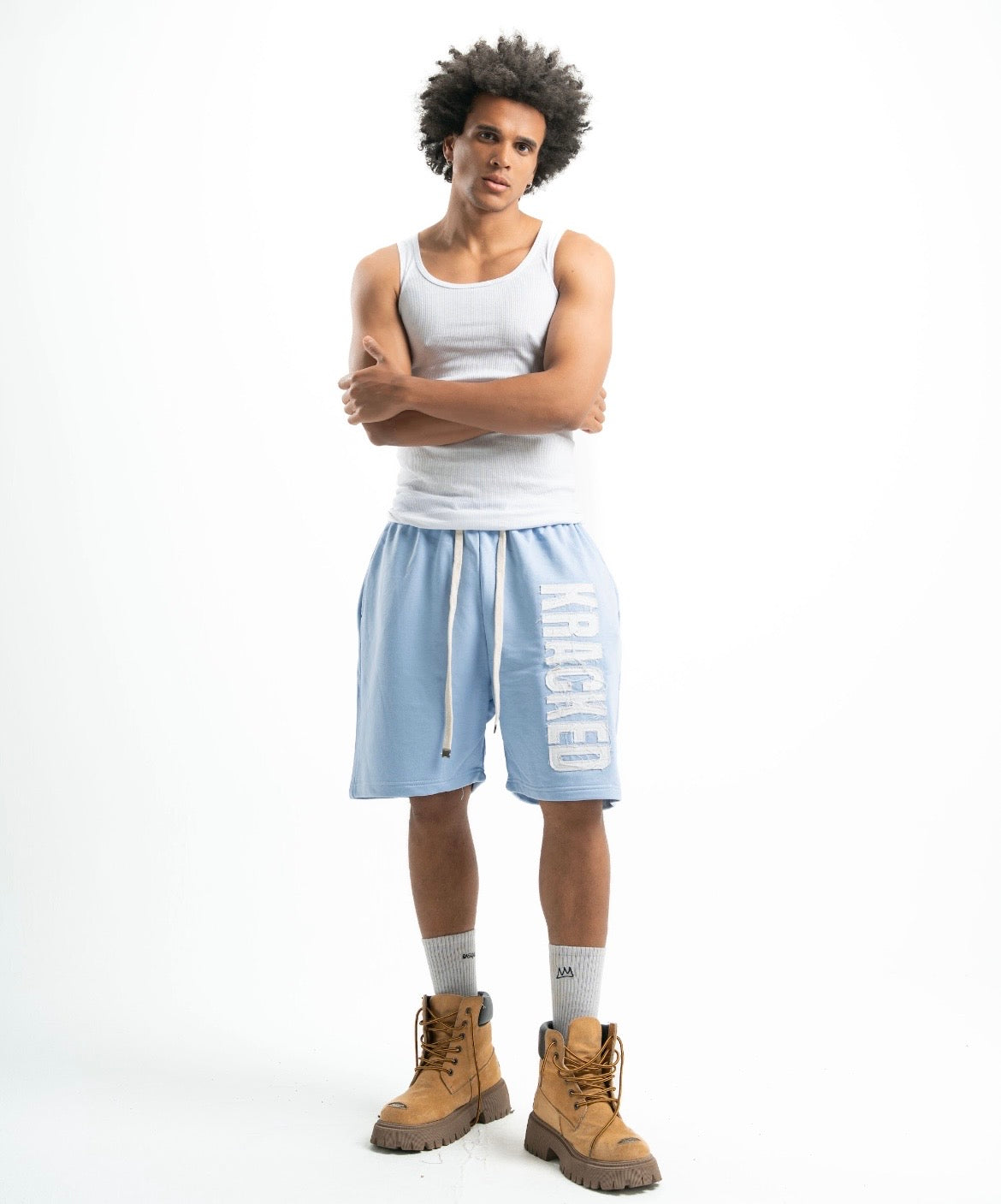 Kracked Baby Blue Shorts