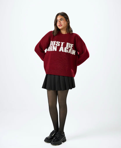 Burgandy Knitted Sweater