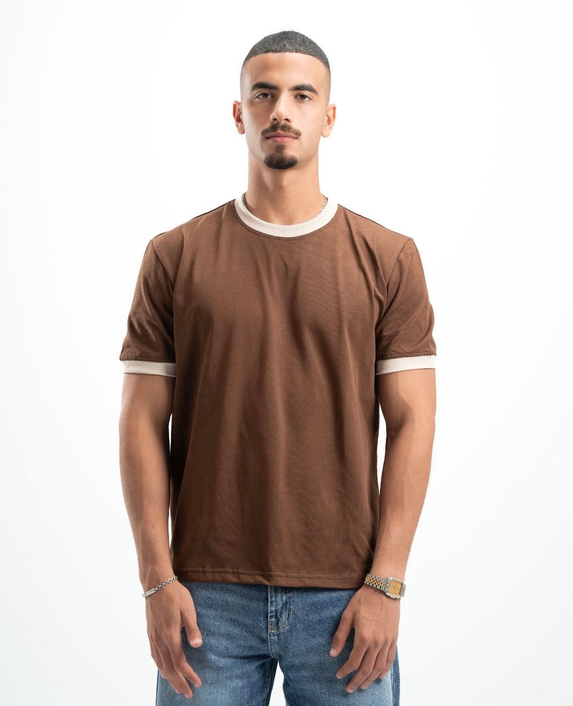 Brown Ringer Tee