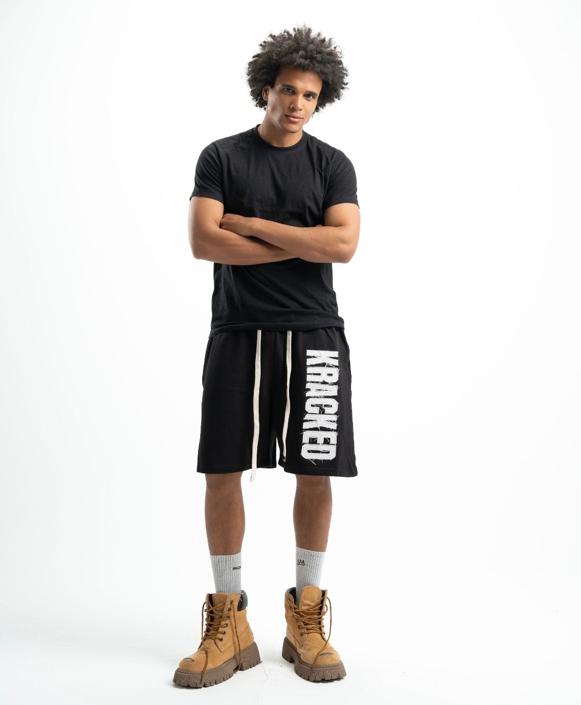 Kracked Black Shorts