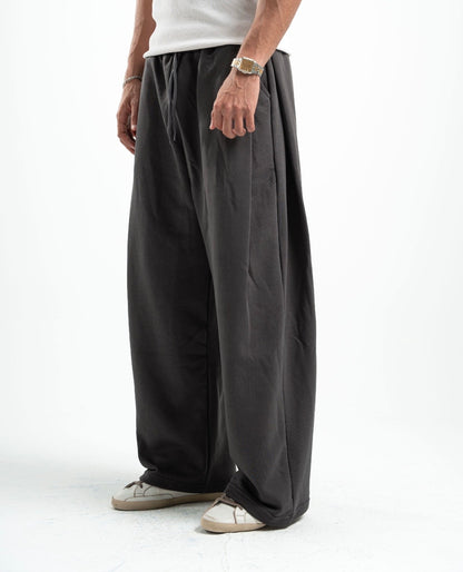 Dark Grey Double Tuck Pants