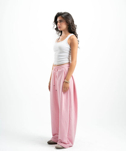 Pink Double Tuck Pants