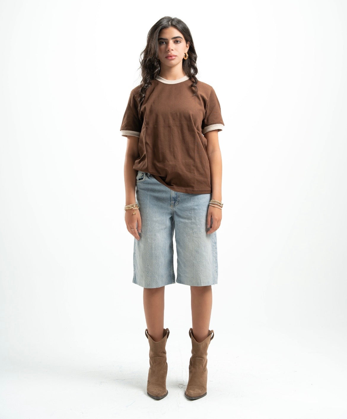 Brown Ringer Tee